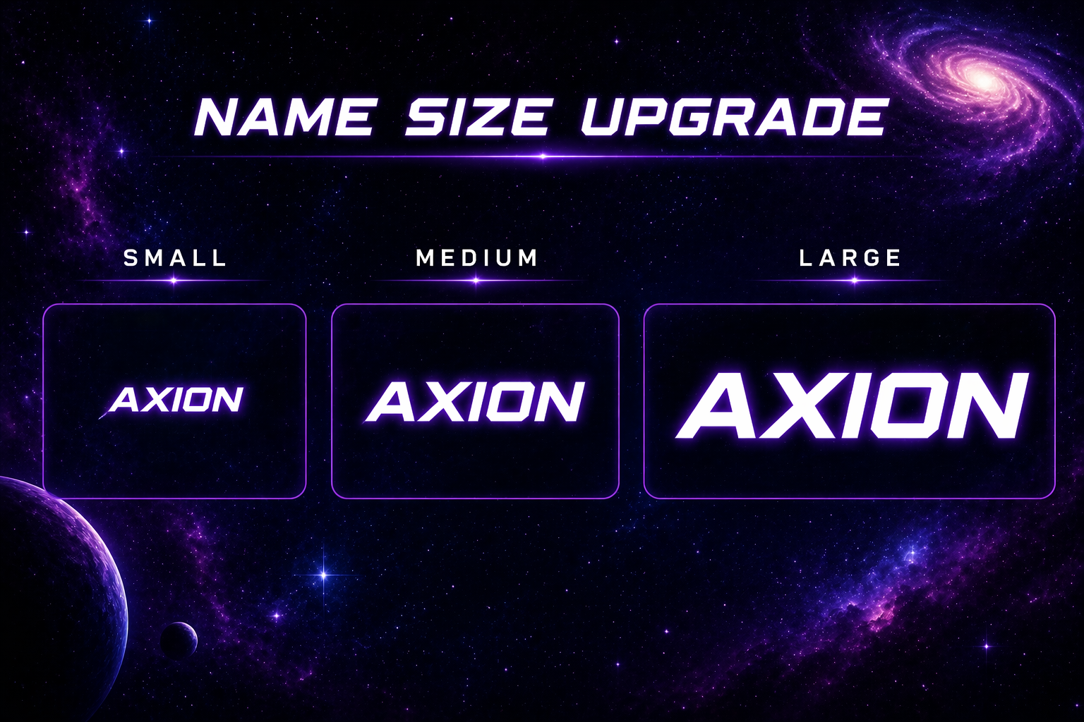 Name Size Upgrade